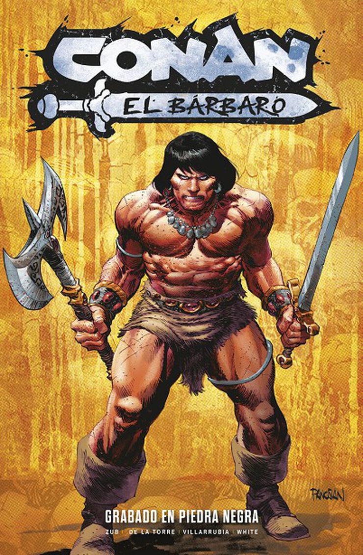 Conan El B&aacute;rbaro. Grabado en piedra negra