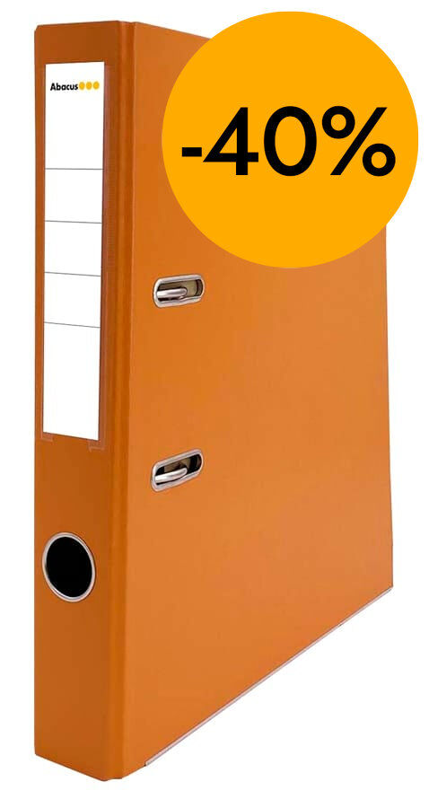 Archivador palanca Abacus A4 lomo estrecho naranja