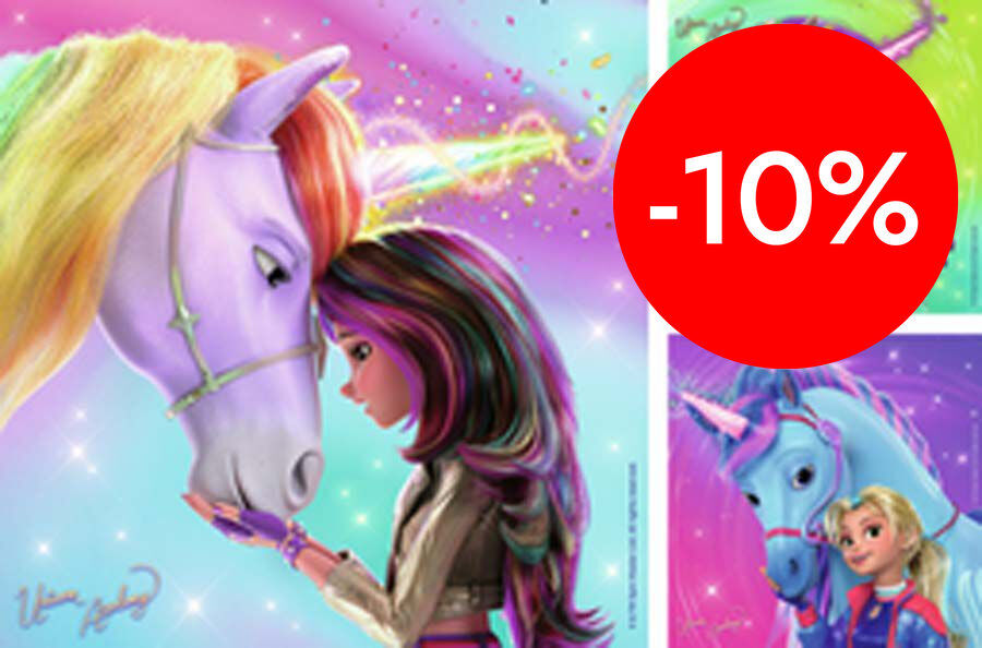 Puzle 3 x 49 piezas Unicorn Academy