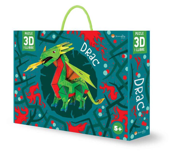 Puzle i llibre 55 peces Drac 3D