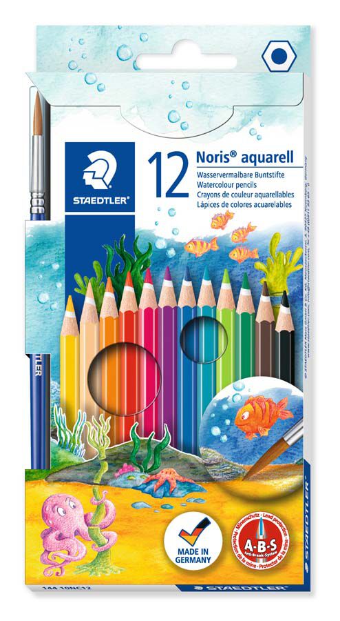 L&aacute;pices Stedtler Noris Aquarell 12 colores