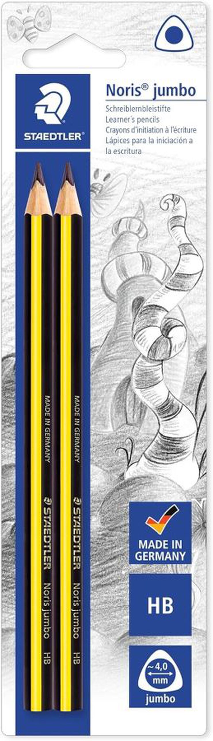 Llapis grafit Staedtler Noris Club Jumbo HB 2u