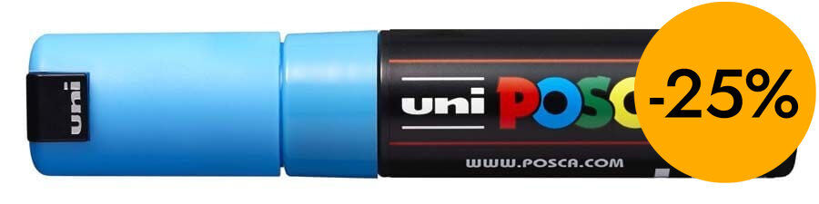 Rotulador Posca PC-7M 4,5-5,5mm azul claro