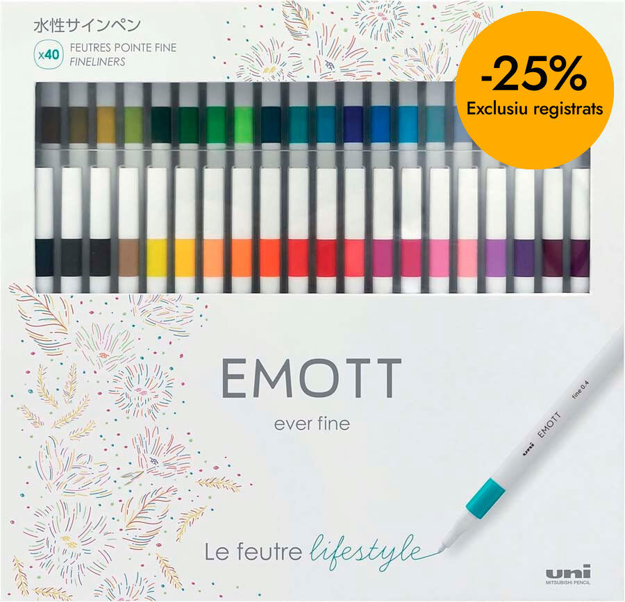 Rotuladores Emott Uni-Ball Emott caja 40 colores