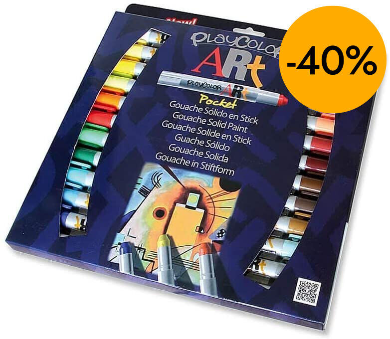 T&egrave;mpera s&ograve;lida en barra Playcolor Art Pocket 24 colors