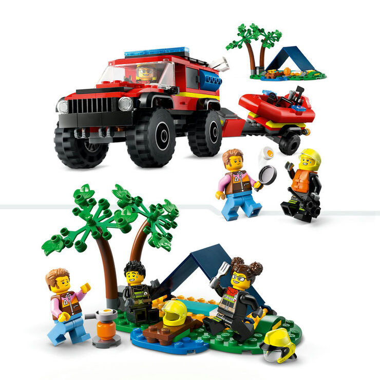 LEGO® City Camió de Bombers 4x4 amb Vaixell de Rescat 60412