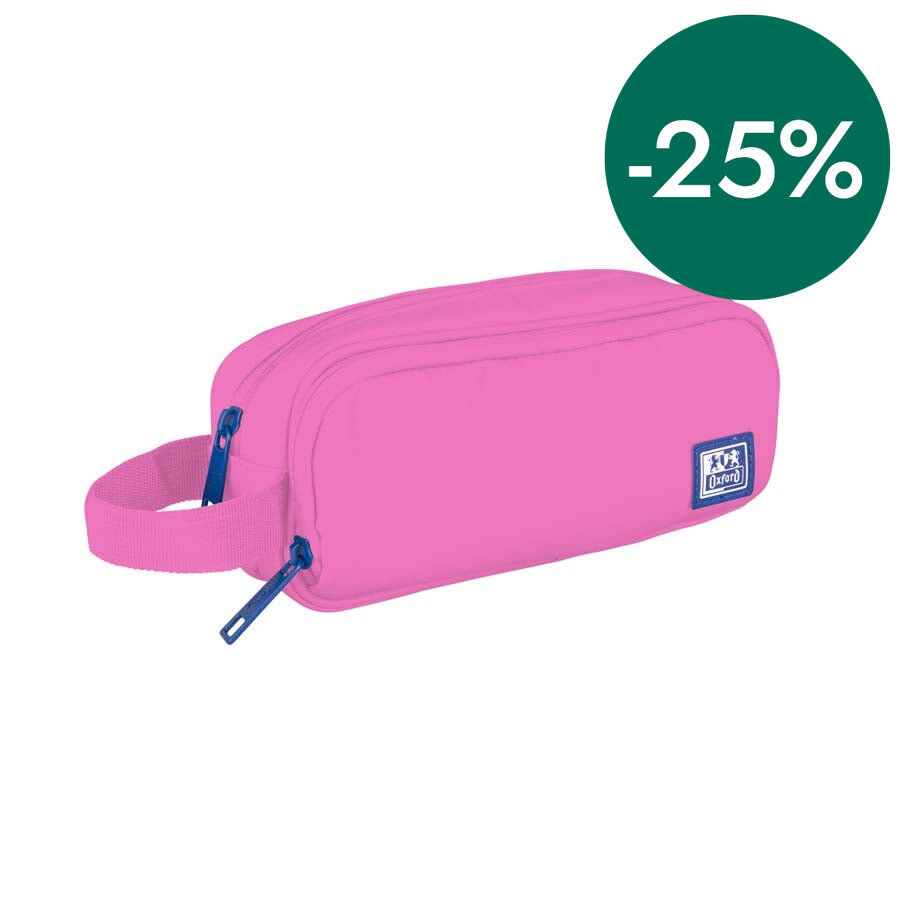 Estuche doble Oxford B-Smart rosa