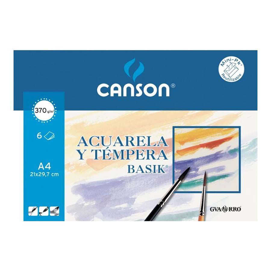 L&aacute;minas Acuarela Guarro A4 6 hojas