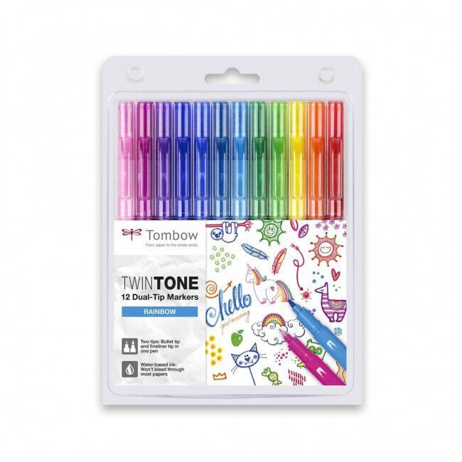 Retoladors Tombow TwinTone Dual arc Sant Mart&iacute; 12 colors
