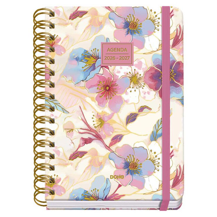 Agenda Escolar Dohe Espiral A5 sem/vista castellano 2026-2027 Magnolia Premium
