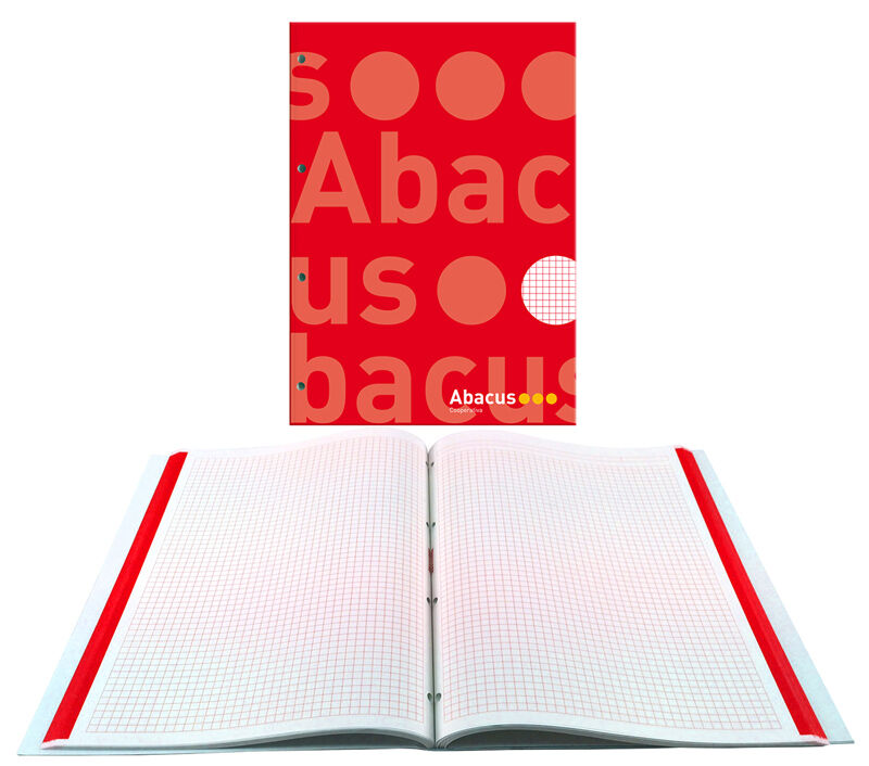Notebook1 encuadernado Abacus A4 5x5 70g 100 hojas roja