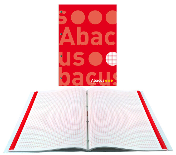 Notebook1 enquadernat Abacus A4 5x5 70g 100 fulls vermell