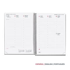 Agenda Miquelrius Espiral Plus Semana Vista Multiling&uuml;e 2027 Gris