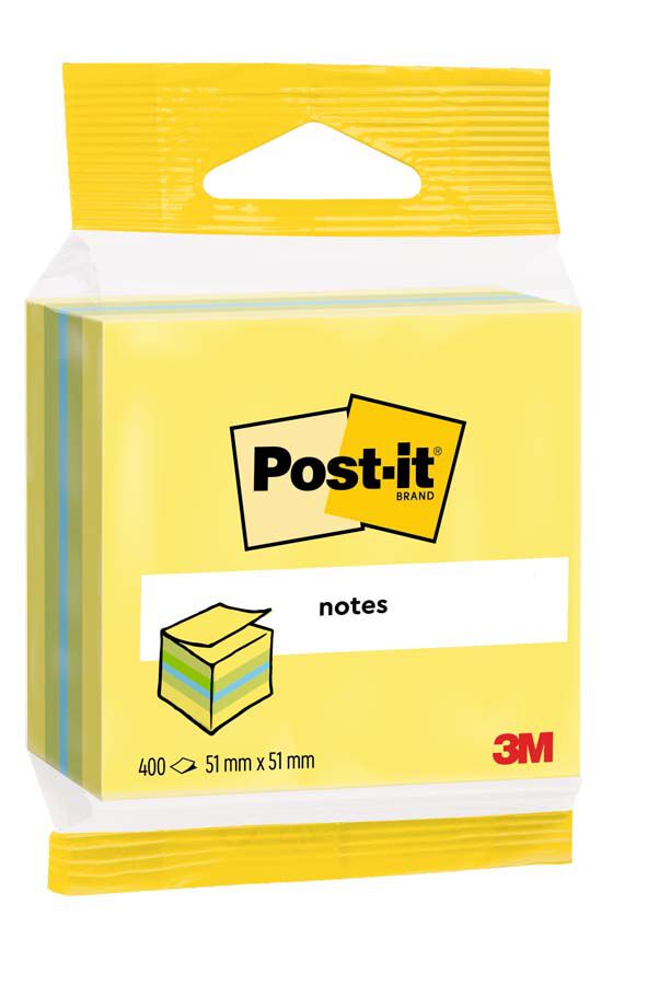 Bloc Notes adhesives Post-it minicub 51x51mm groc