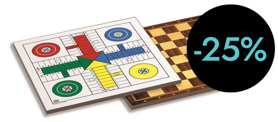 Tablero de parchís, ajedrez y damas