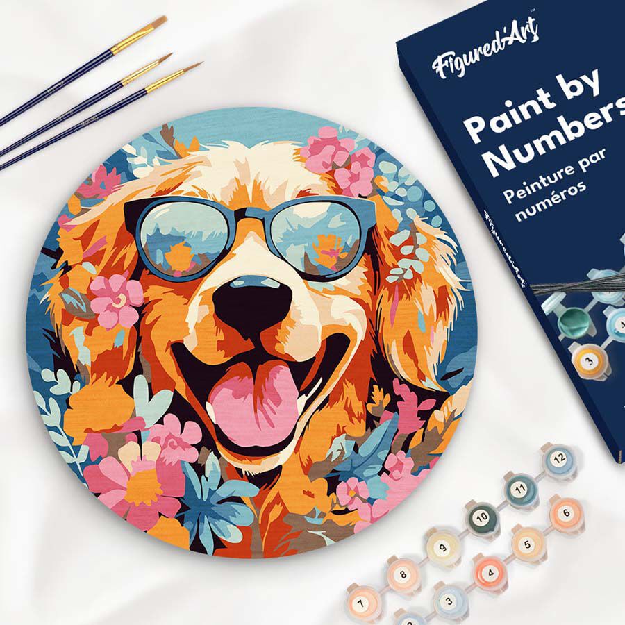 Figured'Art Perro y flores