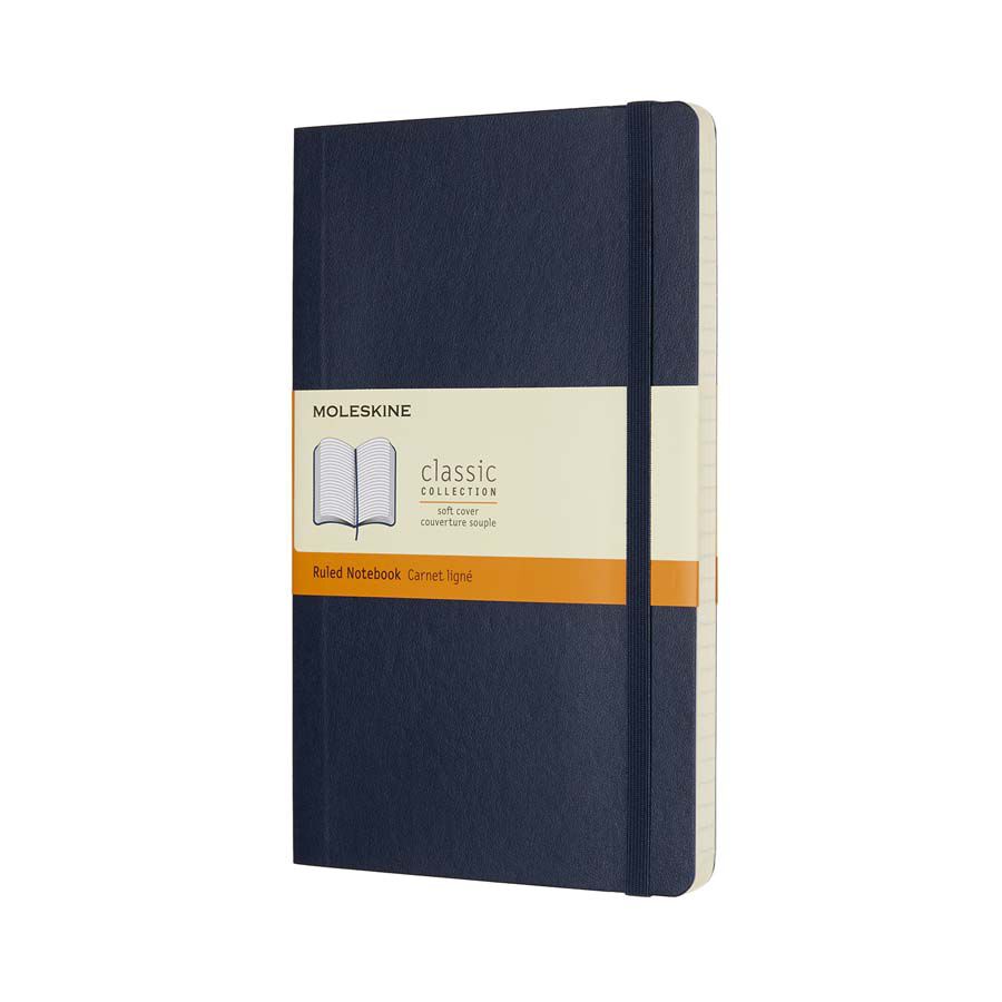 Libreta Moleskine Soft L raya azul