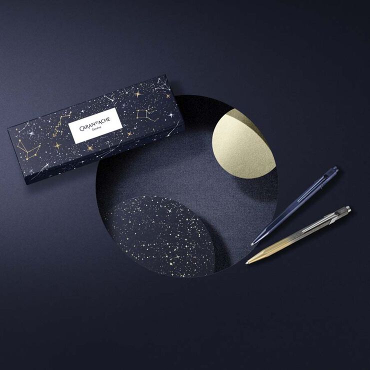 Bolígraf Caran d'Ache Cosmic Blue Noel 2024 blau