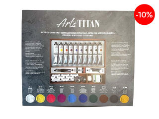 Set Pintura Acr&iacute;lica Titan 60ml caja madera