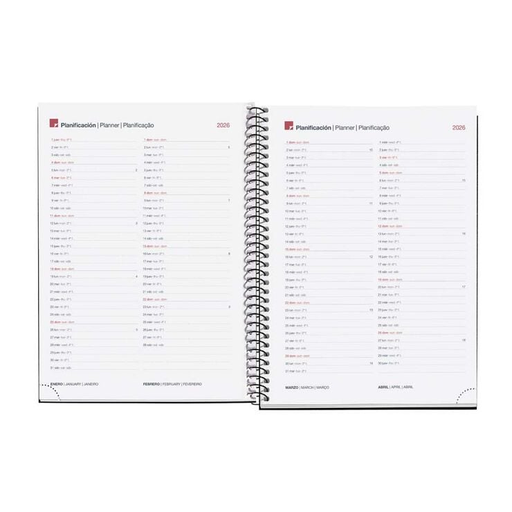 Agenda Espiral Miquelrius Plus setm/vista mult 2026 City negre