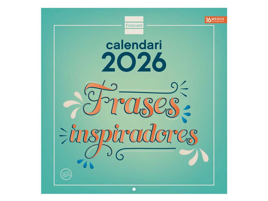 Calendari paret Finocam 30x30 Frases inspiradores 2026 catal&agrave;