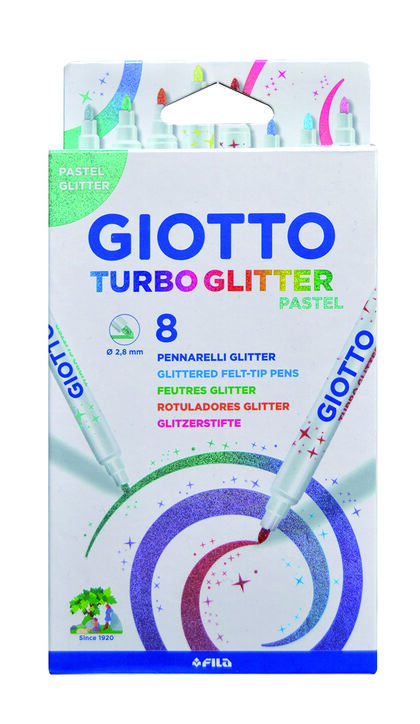 Estuche de rotuladores Giotto Turbo Glitter Pastel 8 colores