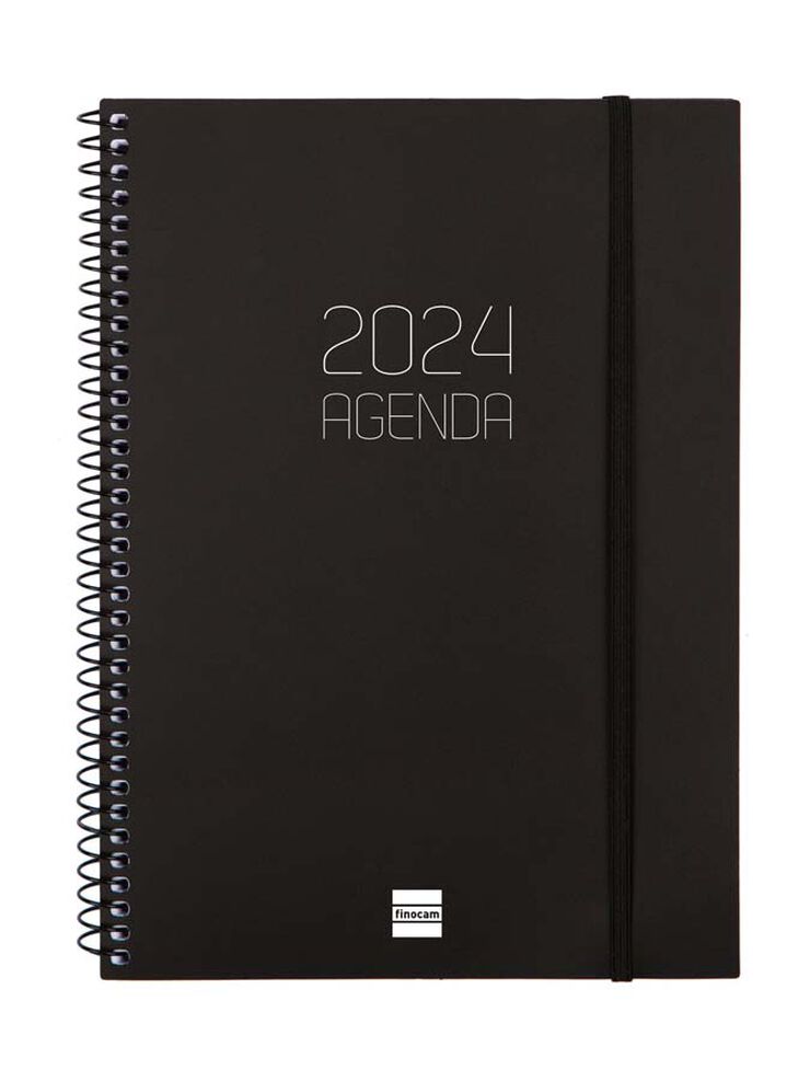 Agenda Finocam Opaque E10 setm/vista H 2024 Negre cas