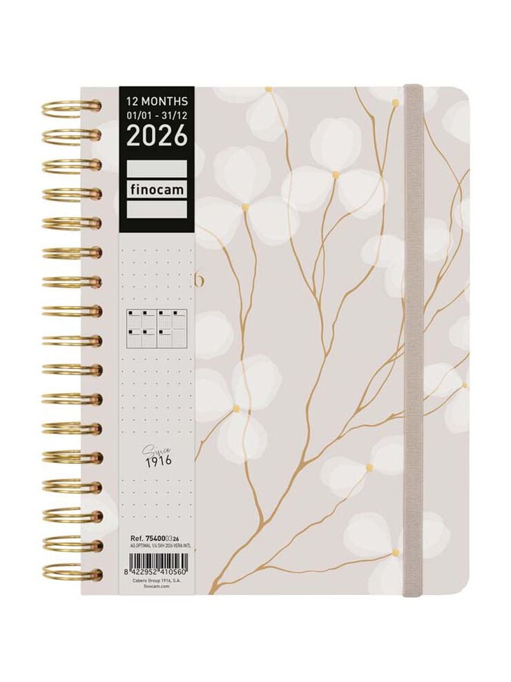 Agenda Finocam Optimal 1/4 sem/vista horizontal mult 2026 Vera