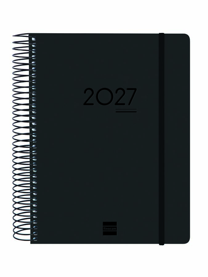 Agenda Finocam 16M Ikon E10 D&iacute;a/P&aacute;gina Multiling&uuml;e 2026-27 Negro