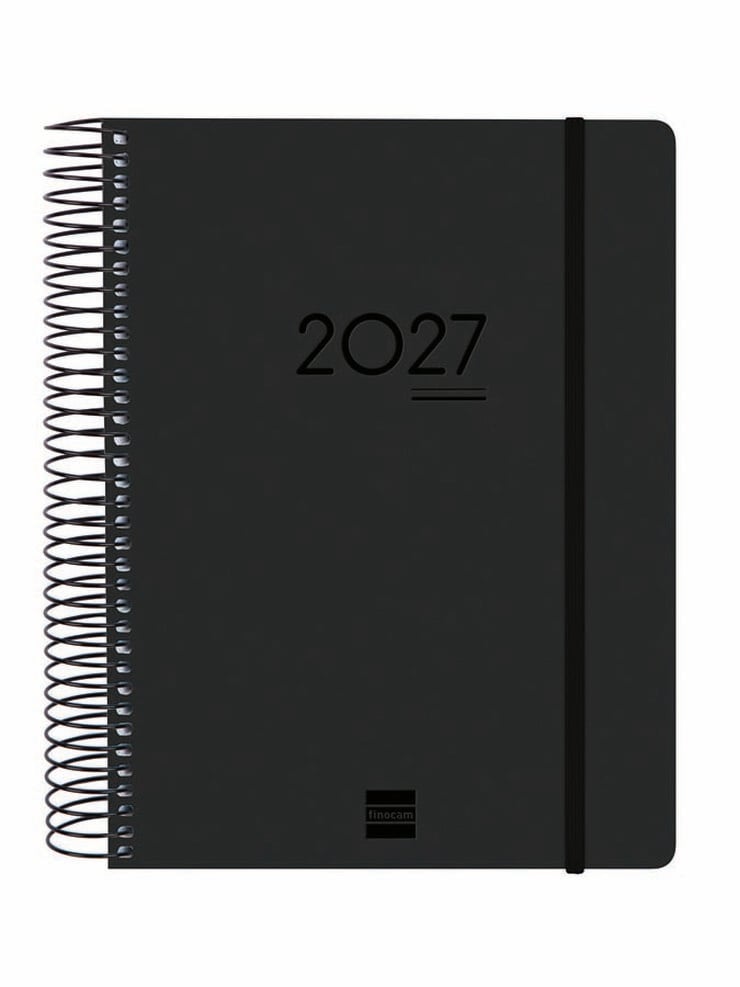 Agenda Finocam 16M Ikon E10 D&iacute;a/P&aacute;gina Multiling&uuml;e 2026-27 Negro