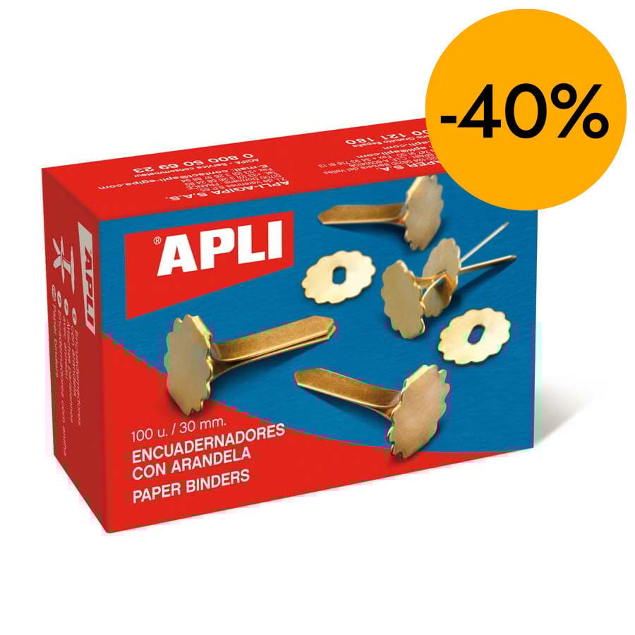 Encuadernador con arandela 30mm Apli 100u
