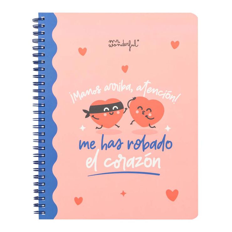 Libreta A5 ¡Manos arriba, atención! Me has robado el corazón