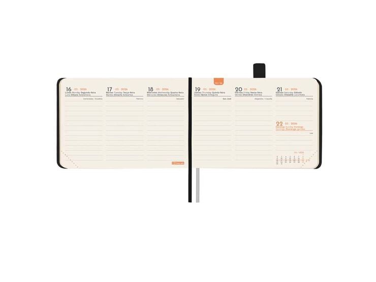 Agenda Finocam Textura M0 sem/vista vertical cas 2026 negro