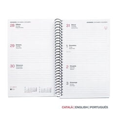 Agenda Miquelrius Espiral Activa Semana Vista Catal&aacute;n 2027 City Rojo