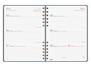 Agenda Finocam Alma Semana Vista Horizontal 2027 Catal&aacute;n Azul