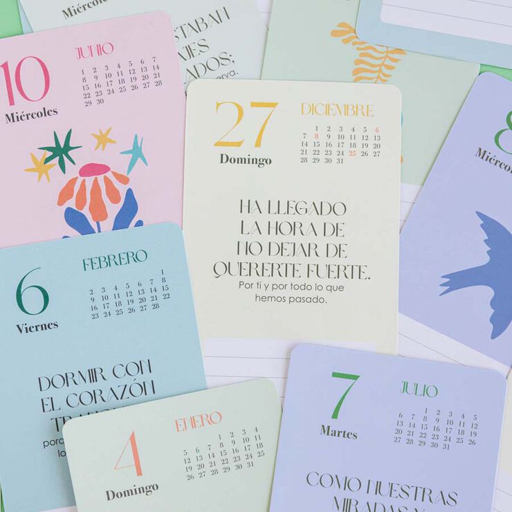 Calendario mesa de tarjetas Defreds 2026 castellano