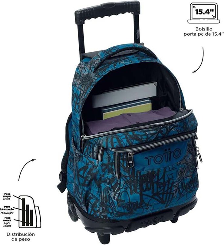 Mochila con ruedas Totto Renglones Urban Graph