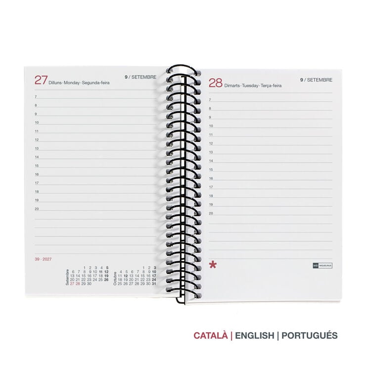 Agenda Miquelrius Espiral Caddy D&iacute;a P&aacute;gina Catal&aacute;n 2027 City Rojo