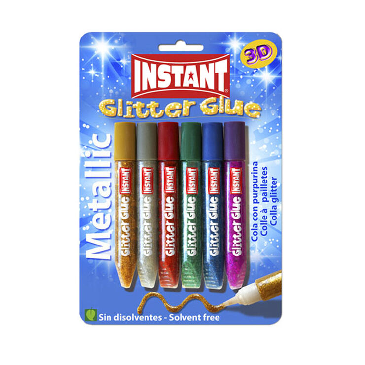 Cola Instant Glitter Metallic de 6 colores