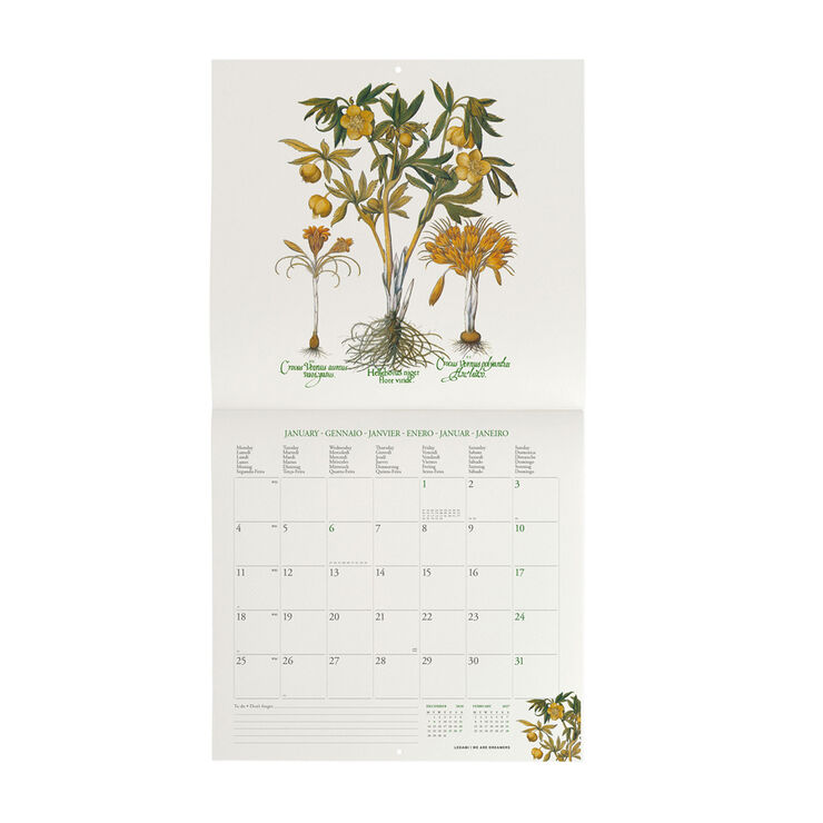 Calendario Legami 30x29 Pared Herbarium Multiling&uuml;e 2027