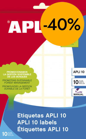 Etiquetas adhesivas Apli 26x54 10 hojas
