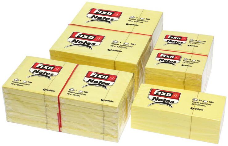 Notes adhesives Fixo 38x51mm groc