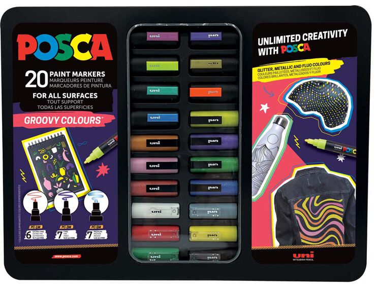 Maletín Posca Groovy 20 piezas