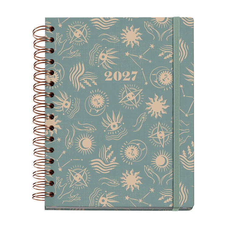 Agenda Miquelrius Plus Wire-O Semana Vista Multiling&uuml;e Good Fortune 2027 Multicolor