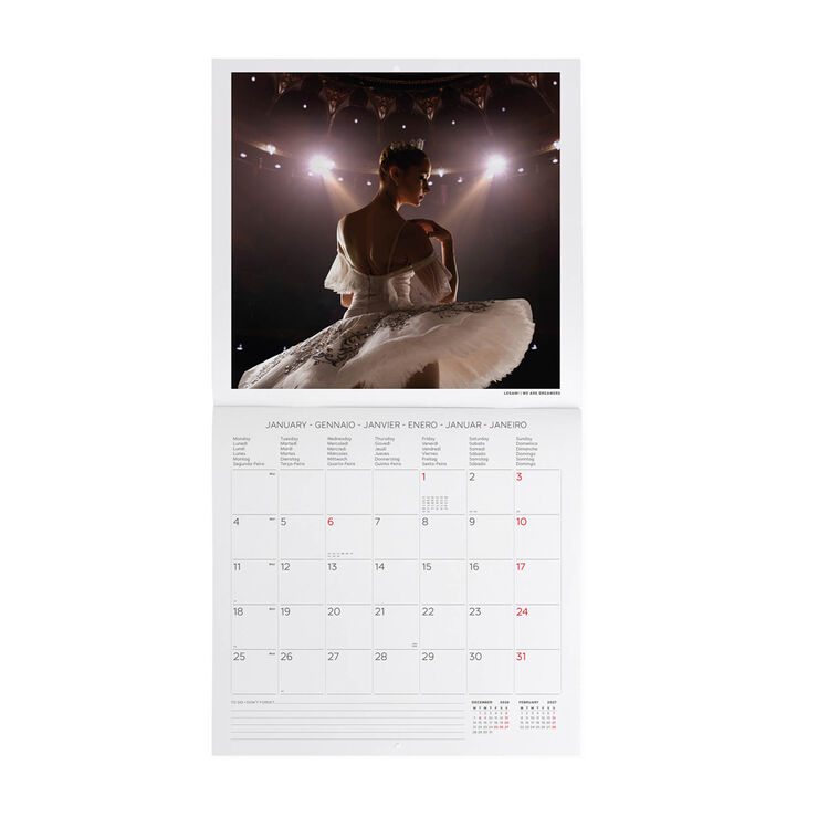 Calendario Legami 30x29 Pared Ballet Multiling&uuml;e 2027
