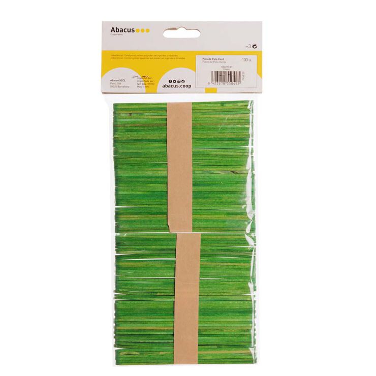 AB PALOS DE POLO MADERA VERDE 100u