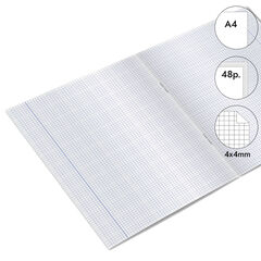 Libreta grapada Abacus A4 48 hojas 4x4mm lila