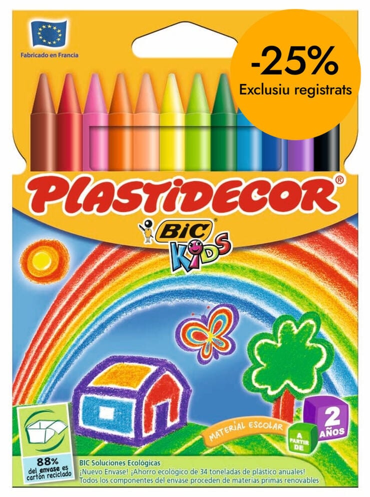 Ceras Plastidecor Bic Kids 12 colores
