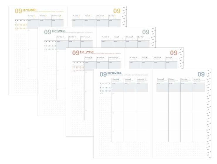 Agenda 16 meses Quo Vadis Billy A5+ sem/vista mult. 2025-26 azul
