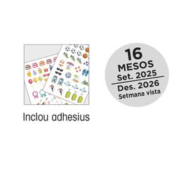 Agenda escolar Senfort 16 meses sem/vista catalán 2025-26 azul pastel